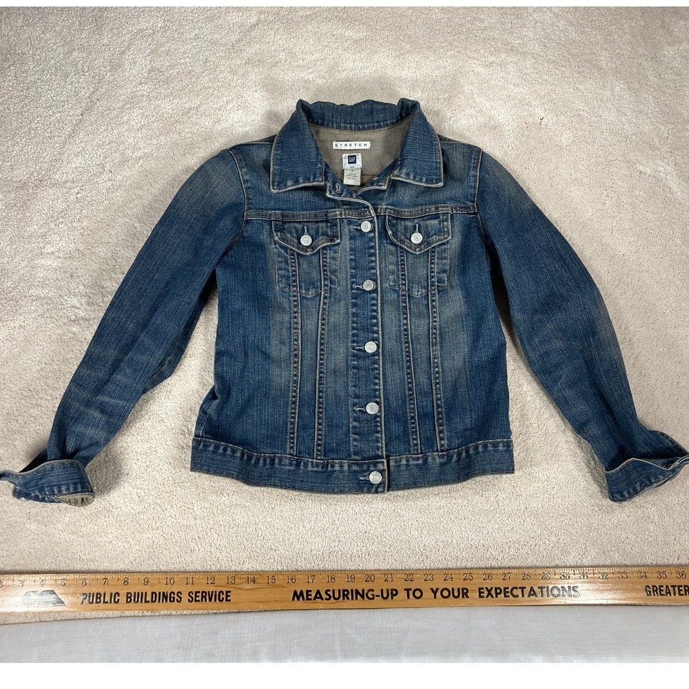 Gap Womens Stretch Denim Trucker Jacket Medium Wash Blue 191398-07-1 Size M